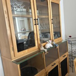 Dining Hutch And Table With 4 Chairs