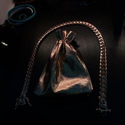 18k Gold Cuban Link Clasp Chain - Encrypted Titanium