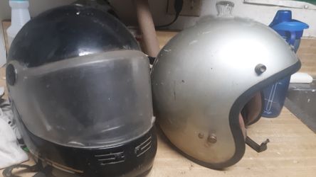 Vintage motorcycle helmets