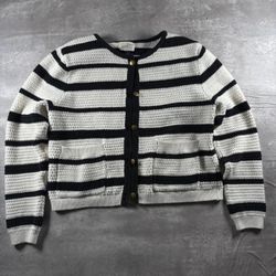 Universal Thread Black & White Striped Cardigan