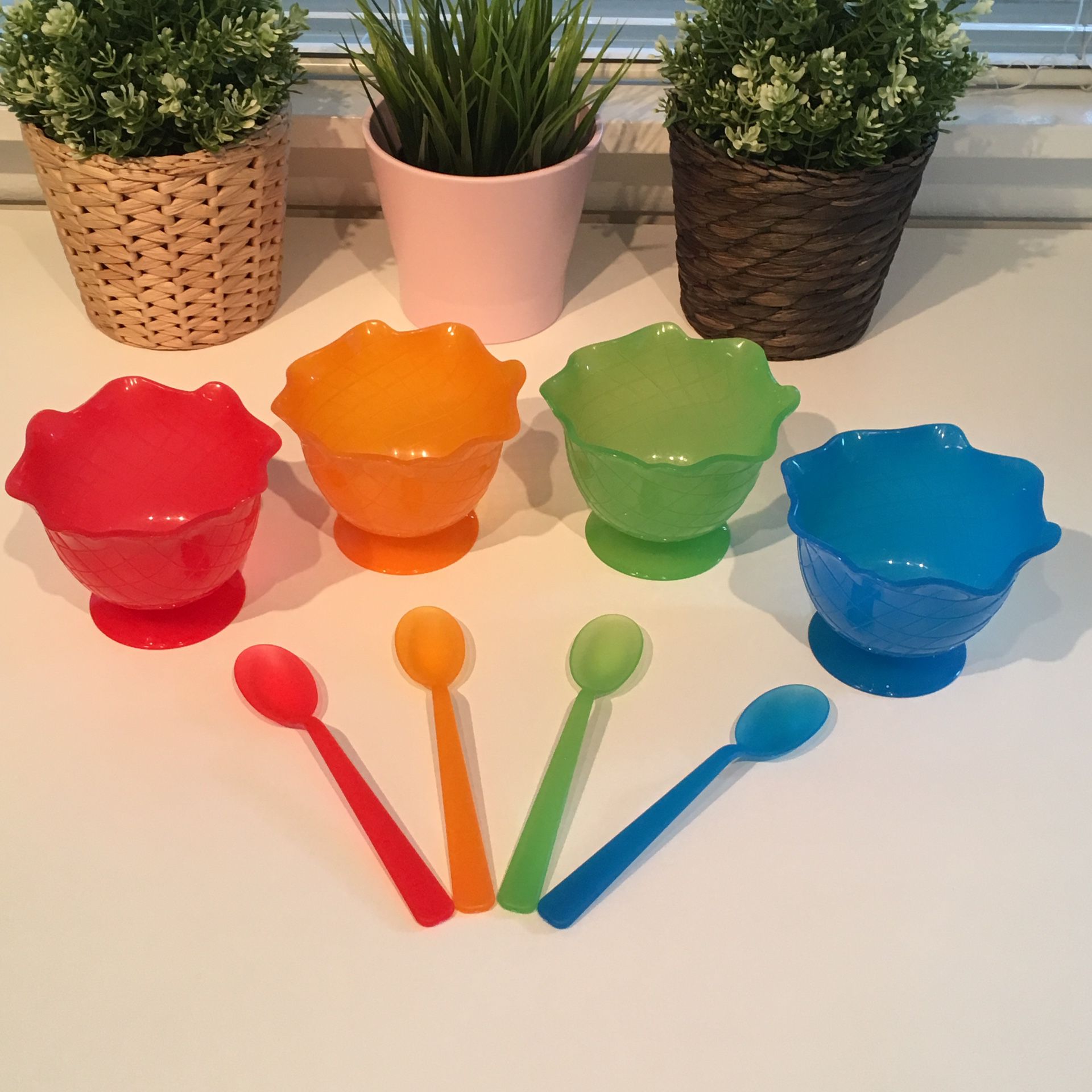 Kitchen Ice Cream Colorful Cup Set with Spoons