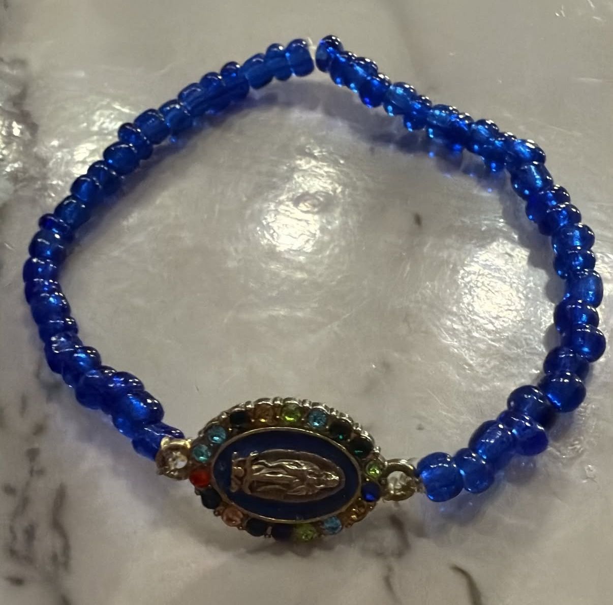 Virgin Mary Blue Bracelet 