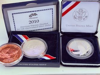 US Mint Silver Dollars & Fine Copper Round