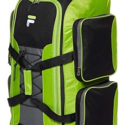 Fila 32" Lightweight Rolling Duffel, NEON Lime, One Size

