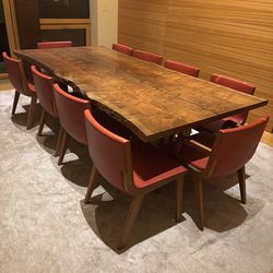 Massive Live Edge Solid Wood Dining Table – 9ft Statement Piece