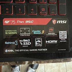 MSi GF75 Thin 9sc