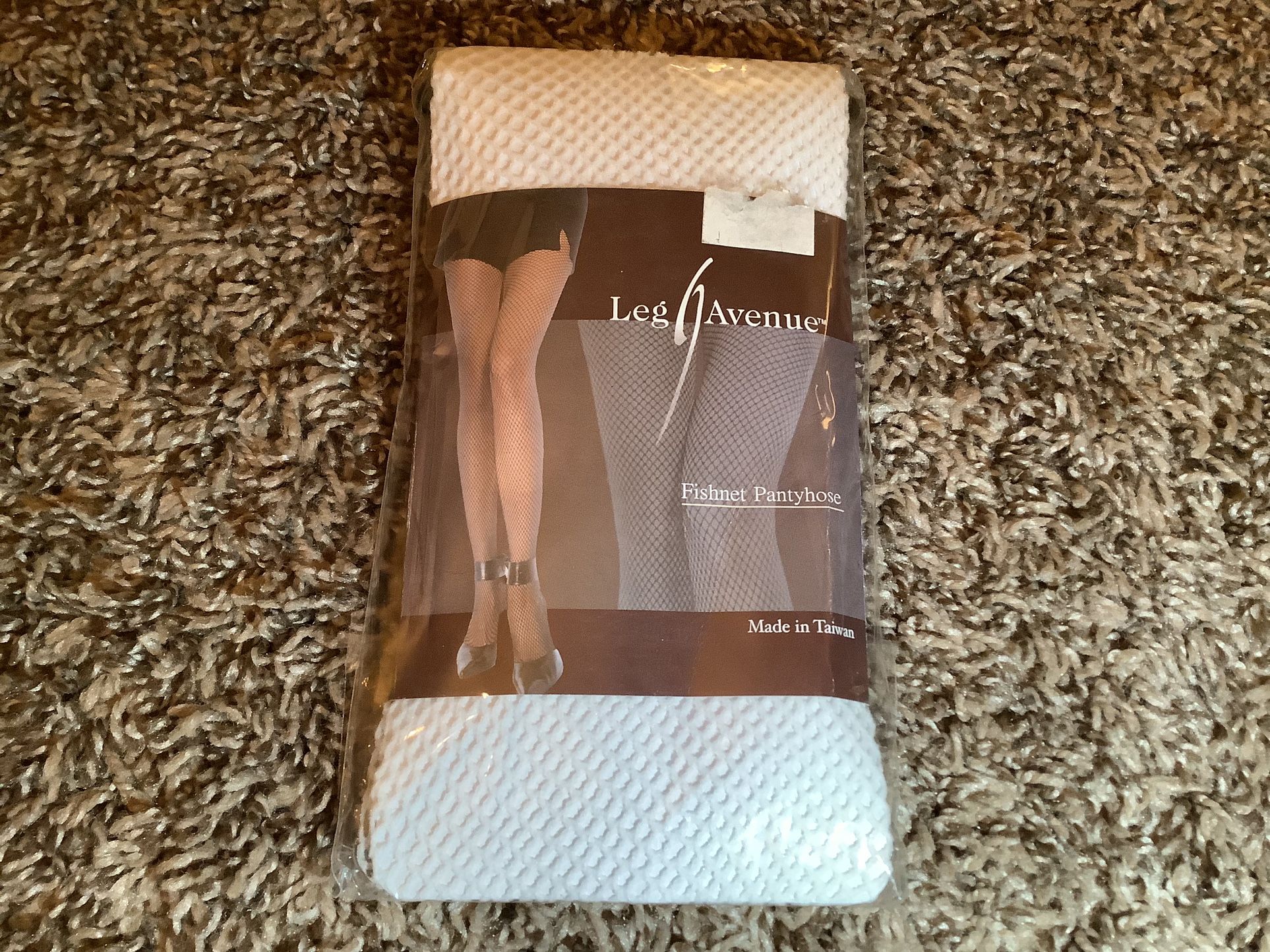 Leg Avenue fishnet pantyhose, style 9001, color white, One Size