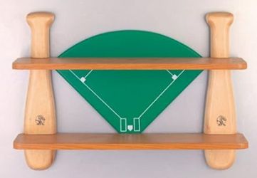 Wooden Baseball Shelf