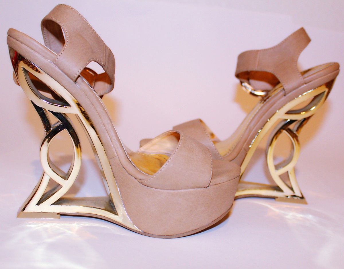 Anti Gravity Beige Open Toe High Heels