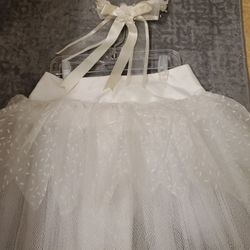 White Tutu Skirt + Head Decor.For Girl 8- 10 Years.