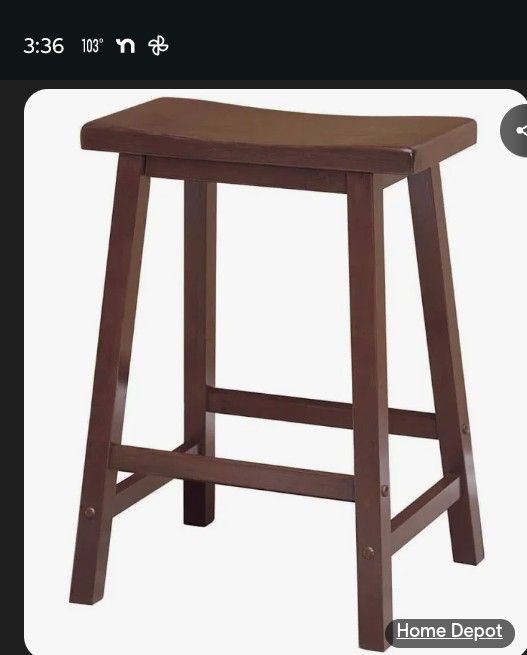 🪑 Solid Wood Saddle Seat Bar Stool – Espresso Finish
✨ Simple • Sturdy • Stylish