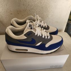 Nike Air Max 1 Royal Grey ID Nike By You Sz 9.5