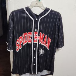 Spider-Man Black Pinstripe Baseball Jersey Parker 62