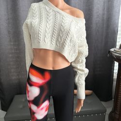 Off The Shoulder Sweatshirt , Size Small