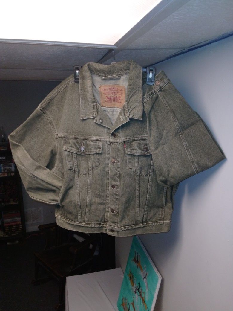 Vintage Levi's Type 3 Green Denim Truckers Jacket 