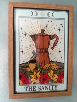 Boho Wood Framed Tarot Art Set – 11x16 inch Kitchen/Bar Wall Decor
