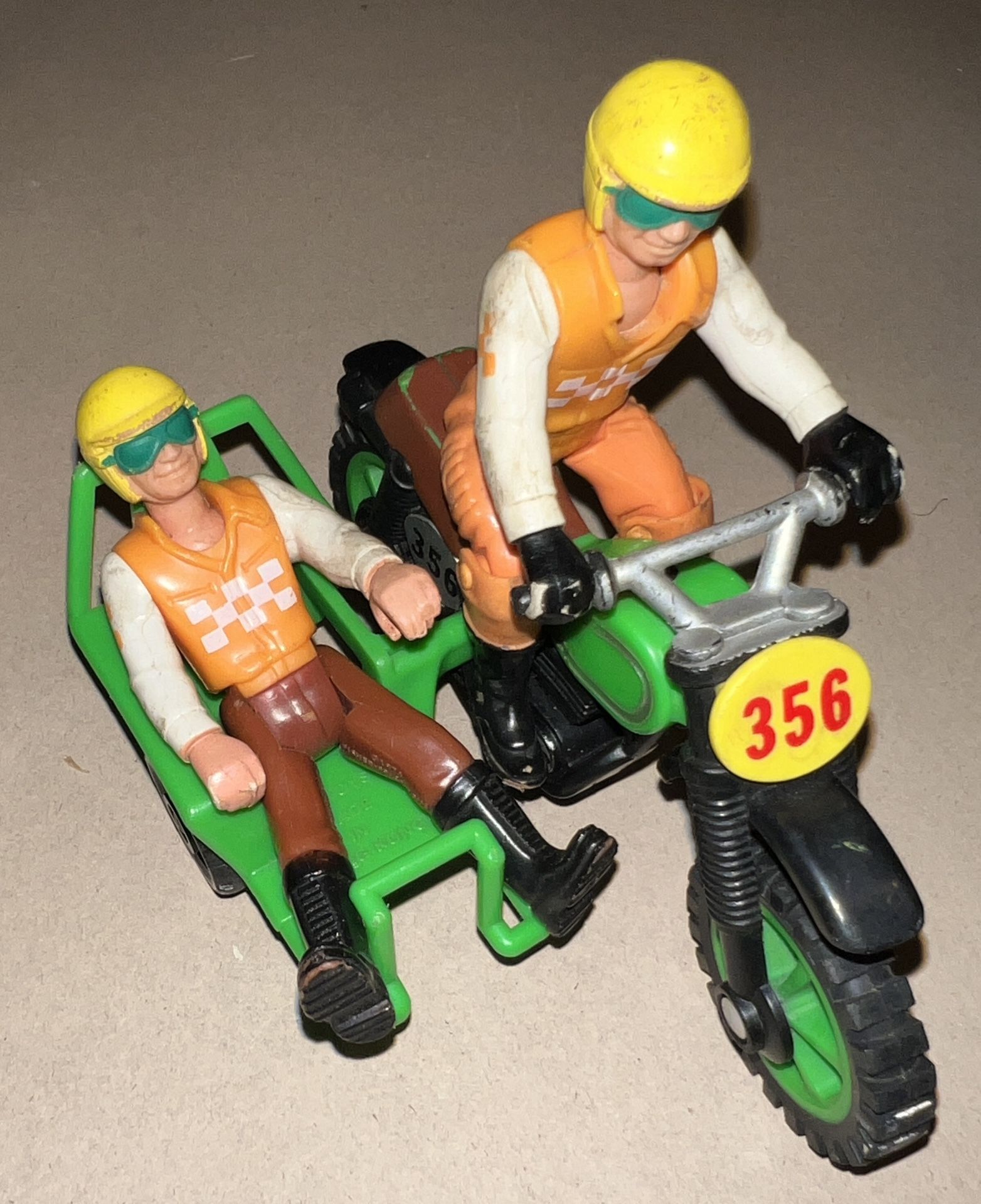 Vintage Fisher Price 356 Adventure People Cycle Racing Team Motorcycle Sidecar