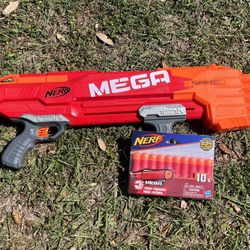 Mega Nerf Twinshock  Blaster 30” With New Pack Of Darts