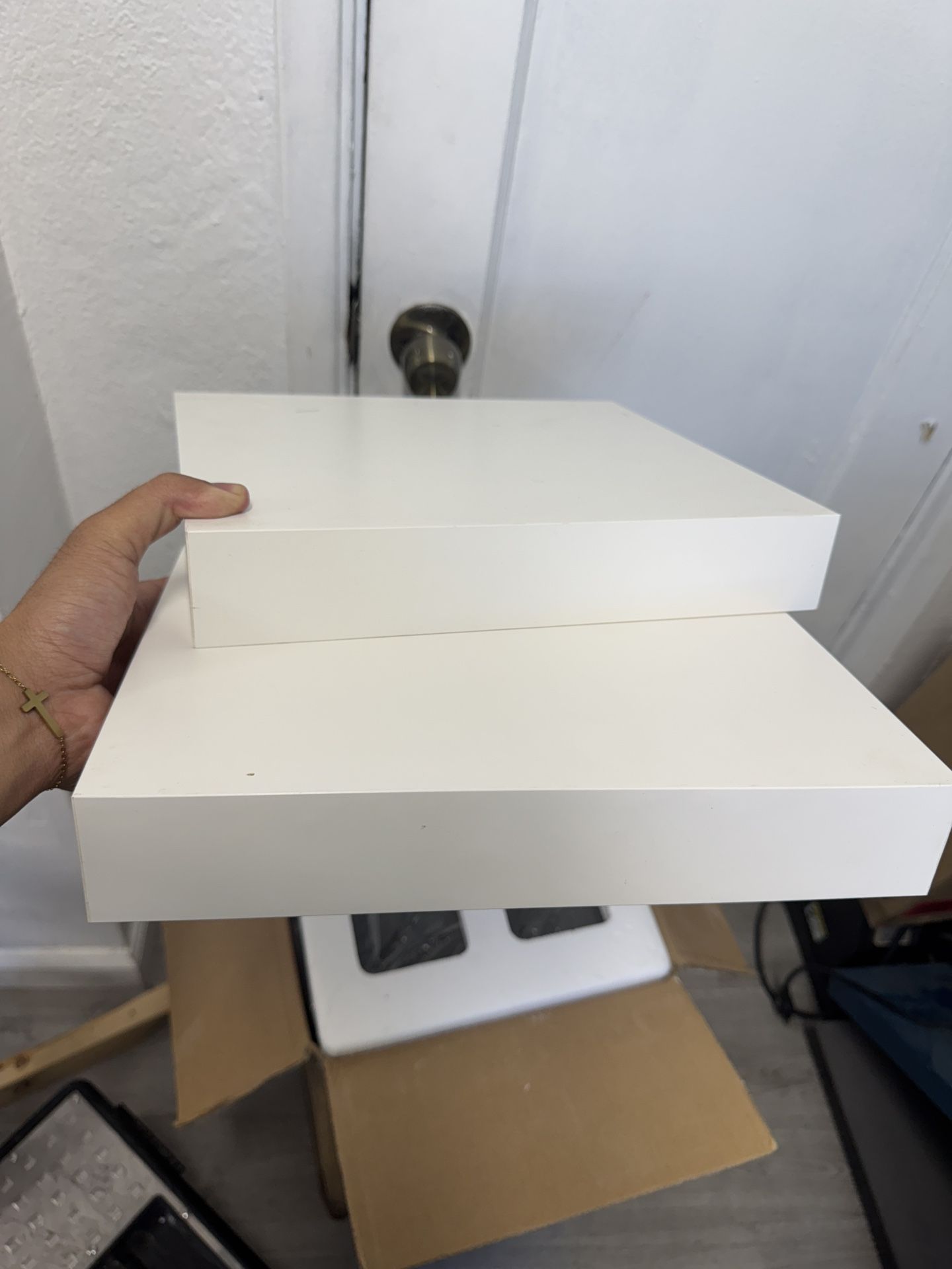 White IKEA Floating Shelves