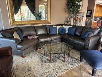 Excellent Faux leather sectional couch