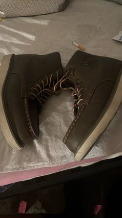 Brown Leather Lace-Up Work Boots
