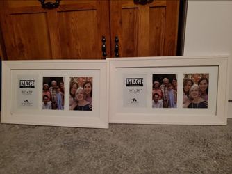 2 white frames (holds three 5" x 7")