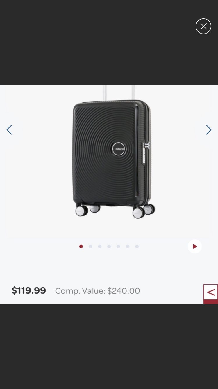 American tourister carry on luggage hard case