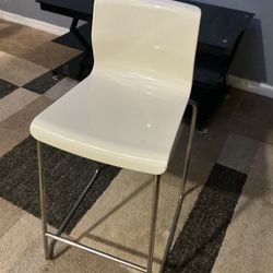 Basic Sturdy Minimalist, Clean White Acrylic Stool