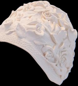 Latex Women Swim Cap, Retro Style.