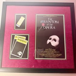 One Of A Kind**Phantom Of the Opera Custom Framed Movie Poster, Playbillx2, AND NYC ticket