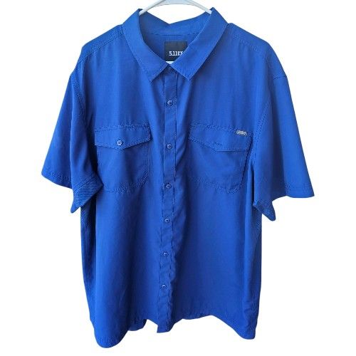 5.11 Tactical Shirt Mens XXL Blue Marksman Short Sleeve UPF 50+