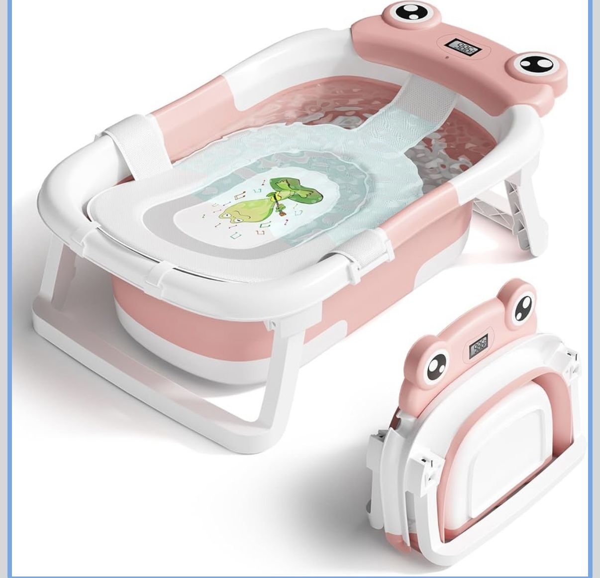 Baby Bathtub, Collapsible Newborn Bathtub for Infant to Toddler 0-24 Months