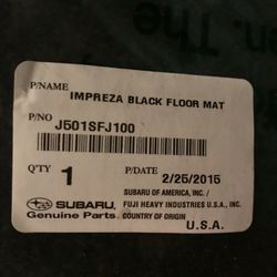 Subaru - Black carpeted floor Mat-New