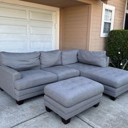 Comfy Costco Sectional Couch/Sofa + Ottoman | FREE DELIVERY
