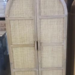 Rattan BOHO Storage Cabinet, 2-Door,(New)