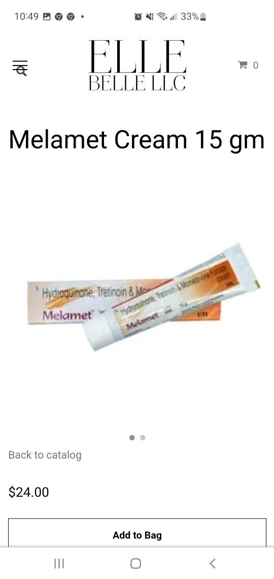 2% hydroquinone, Tretinoin, Mometasone Furoate Cream