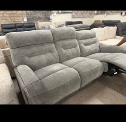 Gray Fabric Reclining Sofa