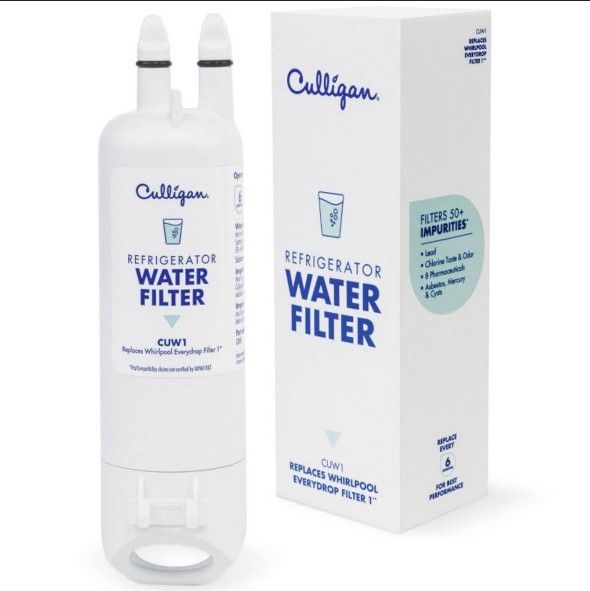 Culligan CUW1 Replacement Whirlpool
(EDR1RXD1 WHR1RXD1 KAD1RXD1)
Refrigerator Water Filter 1: Filters Lead, Mercury, Chlorine, VOCs