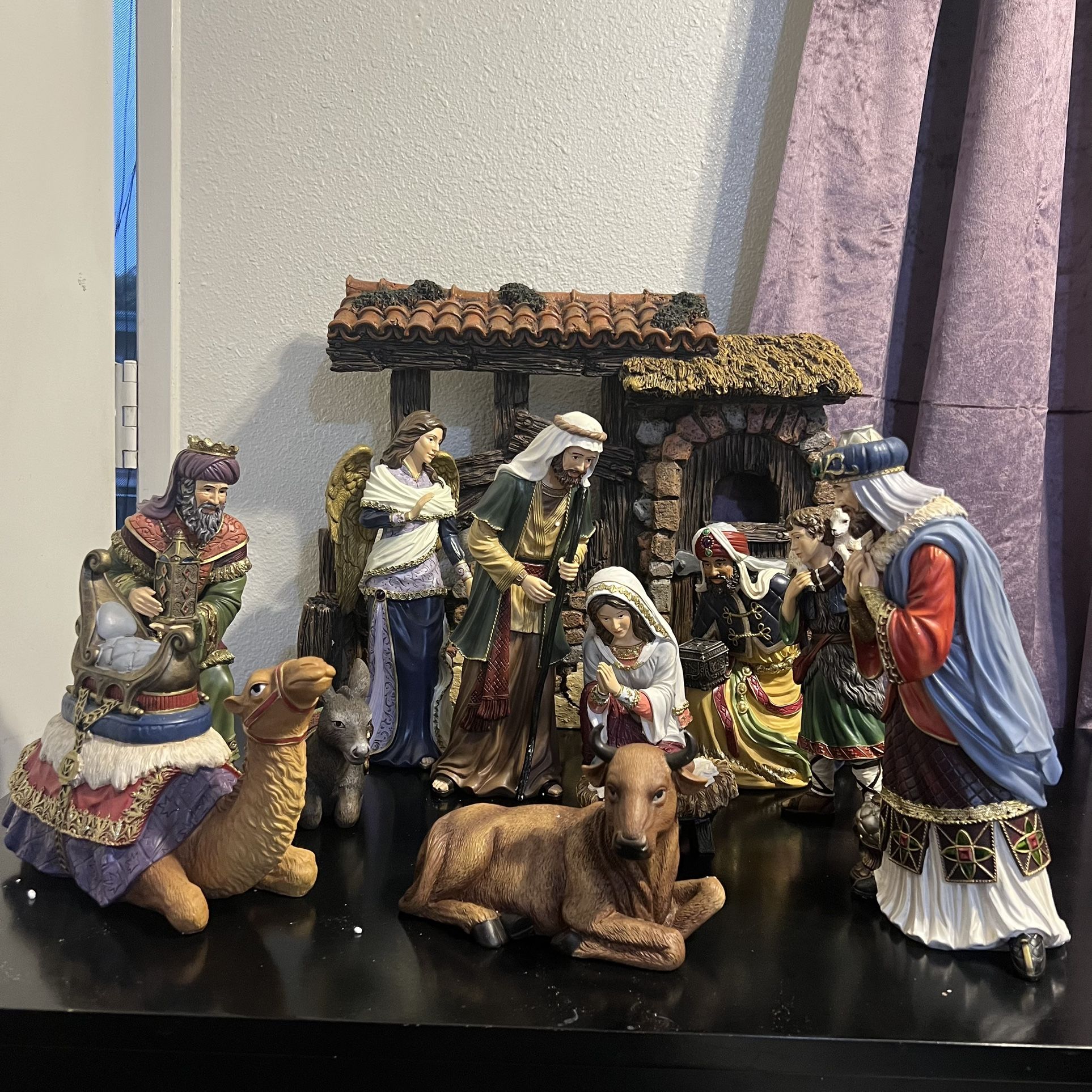 Kirkland Signature 13 Piece Nativity Set Hand Painted