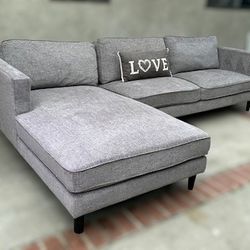 Grey Living Spaces Cosmo Sectional Couch L Shape 