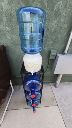 5 gallon water crock dispenser, BPA free 5 gallon bottles, and 3 bottle stand