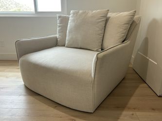 White Fabric Love Seat