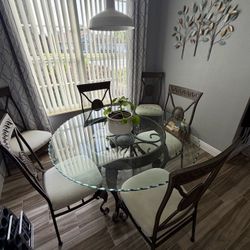 Glass Dining Room Table and Chairs
