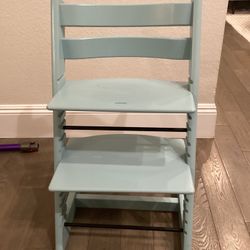  Stokke High Chairs – Light Blue (2 Available) – $30 Each