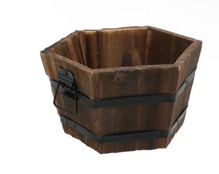 20oz wooden barrel planter
