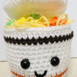 Ramen noodles cup Crochet Doll PLUSH STuffed Amigurumi handmade figure NEW