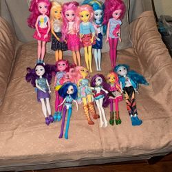   Lot of  13  My Little Pony Girls fashion Dolls 