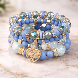 4 Pcs Atmospheric Retro Bohemian Bracelet Set – Layered Beaded Stretch 

Top Description:

This 4-piece retro Bohemian bracelet set features a warm mi
