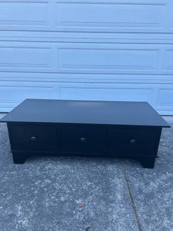 Pottery Barn Cabot Coffee Table – Black with Storage Drawers