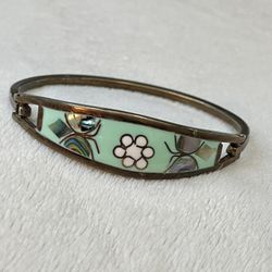 Taxco Abalone Inlay Bangle | Mexican Silver Bangle I vintage abalone bracelet 